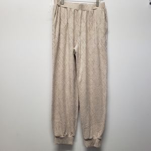 Umgee Joggers Large Diamond Texture Knit Slant Pocket High Rise Lounge Casual